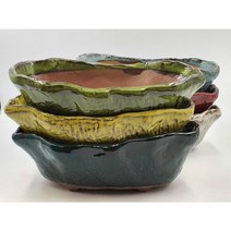 우암 여주 도자기화분 타원형 화분 다육 분갈이 화분 큰화분 7색상, 5번 연두