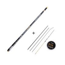 Goture Breeze 3.67.2m 탄소 텔레스코픽 스트림 핸드 낚시대 라인 플로트 세트 탑 스페어 3 팁, 검은색, 3.6m
