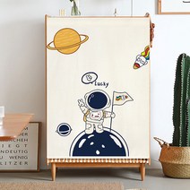 신발 캐비닛 커버 찬장 부엌 가림 장식 꾸미기 벨크로 소형 커텐, DK. 우주 여행자_65x90cm