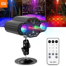 -무대 DJ 파티 레이저 프로젝터 디스코 음성 제어 레드 그린 블루 스트로브 조명 클럽 가족 휴일 크리스마, 01 Black_02 Eu
