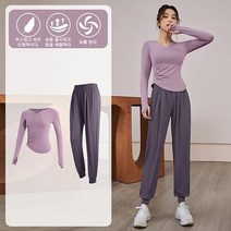 여성 긴팔 러닝 트레이닝복 요가복 세트 헬스복 2 피스