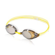 Speedo 여성용 수영 고글 미러 뱅퀴셔 2.0 화이트/앰버/실버 원 사이즈, White/Amber/Silver