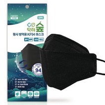 닥터숲 황사 방역용 마스크 KF94 대형 1pcs 흰색 검정색, 1매, 블랙, 1개