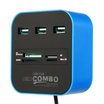 RYRA-USB 2.0 허브 3 포트 멀티 SD TF 카드 리더 OTG 어댑터 확장기 맥북 컴퓨터 액세서리, 02 Blue