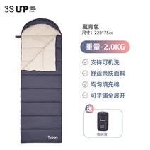 홀로파이버 야전침낭 캠핑침낭 마이크로화이버침낭 침낭이불 극동계침낭 오리털 솜 동계용침낭 사계절침낭 솜침낭, 2.0kg 네이비【양면 폴리드 100% 기모 세탁 용이