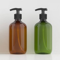 화장품 샴푸 로션 핸드워시 공병 펌핑용기 500ml 화장실 잠금 초록병 손소독제 화장대 펌프통 갈색병 핸드크림 리필 대용량 에센스 소분, 브라운
