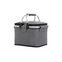 UB 피크닉 접이식 가방 보온 보냉 아이스 쿨러백, 그레이