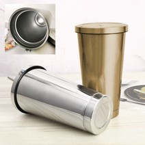입구넓은 텀블러 사무실 차량 스트로우 이중 올스텐 뚜껑있는 빨대 텀블러 500ml, 골드 500ml