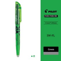 일본 파일럿 FRIXION 지울 수있는 펜 컬러 형광펜 마커 라이트 그리기 키 메모 손 계정 SW-FL 편지지, 03 Green