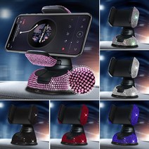 자동차브래킷삼각대 무선충전 diamond cell phone holder for car phone mount pink flexible table stand mount bling, 검은색
