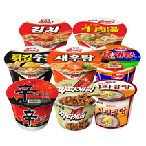 농심 컵라면 8종 큰컵 2개씩 세트 짜파게티 튀김우동 신라면 사리곰탕 김치면 육개장 우육탕 새우탕, 64개