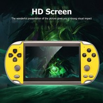 레트로게임기 휴대용 가정용 추억POWKIDDY-신제품 X7 X12 Pro X12Plus 레트로 핸드 헬드 비디오 게임 콘솔, 없음, 06 Yellow