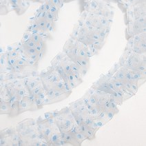 도트레이스끈 하늘 약20m 꾸미기재료 땡땡이 리본끈 포장재료