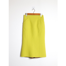 비꼴리끄 100% 핸드메이드 울 뒷셔링 H라인 스커트