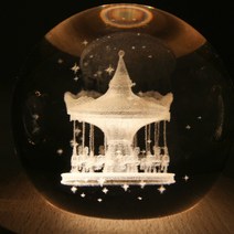 옆동네몰 회전하는 수정구슬 오르골 무드등, 회전목마