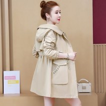 여성 트렌치코트 하프 캐주얼 카고 트렌치코트