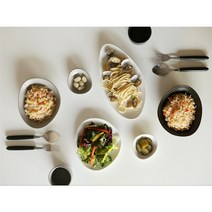 6인 그릇 세트 조약돌 42p (조약돌컵 증정이벤트) 도자기 신혼부부그릇 집들이선물, 02.화이트+그레이