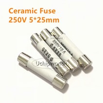 세라믹 퓨즈 5x25mm 250V RO55 500mA 0.5A 1A 2A 3A 4A 5A 6A 8A, 12 6A_01 RO55 5x25mm 250V