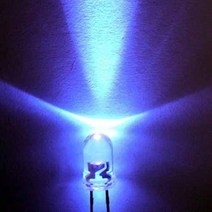 아두이노 LED(5파이 5mm 고급 고휘도 투명 청색 LED BLUE 발광다이오드), 묶음(10개)