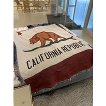 캠핑의 미학 피크닉 캠핑카 인테리어 담요 태피스트리 빈티지 장식 담요 소파 커버 담요, 캘리포니아 곰, 130*160Cm