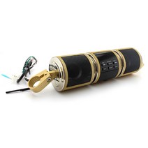 바이크 오토바이스피커 오토바이 스피커 블루투스 MP3 음악 플레이어 DC 12V 방수 LED 디스플레이 스테레오 시스템 지원 USB TF 카드 FM 라디오, [02] 금, 02 금