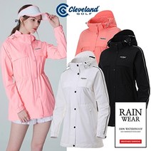 클리브랜드 여성용 스트레치 방수 후드탈착 레인코트 CGKWRC1056, 화이트