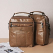 가볍고 부드러운 천연가죽 남성 외출 보조 크로스백 사계절