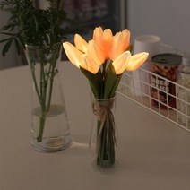 [via k studio] 뉴 피치 튤립부케 LED 무드등, PEACH