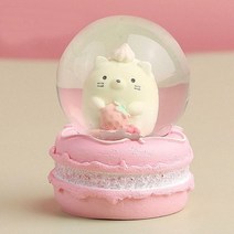 크리스마스 워터볼 카와이 빛나는 스노우 글로브 미니 귀여운 크리스탈 볼 구 유리 공 사무실 책상 장식품, 07 4.5x4.5x6.5cm C