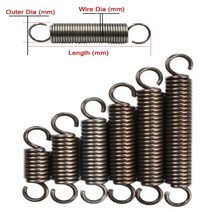 인장스프링 스텐인장스프링 금형 1Pcs 와이어 직경 1.4mm 연장 장력 확장 스프링 외부 8-14mm 길이 30mm - 240mm 스틸 후크 DIY, 80mm