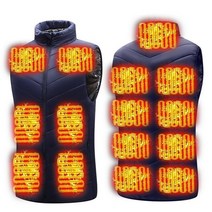 남성 패딩 조끼 발열 다운 베스트 9 가열 영역 전기 가열 자켓 여성 가열