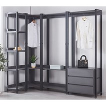 튼튼한 드레스룸 행거 시스템장 스탠드 철제 옷장, 400(1단), 화이트