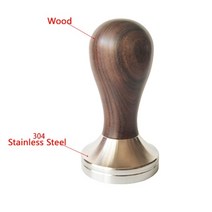 커피 머신 51535458mm 304 스테인레스 스틸베이스 나무 손잡이 탬퍼 커피 분말 해머 커피 액세서리 32, zong tamper, 51mm