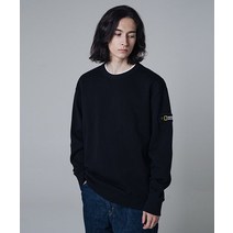 정품 내셔널지오그래픽 N224USW901 스탠다드 벨룩스 세미 오버핏 기모 맨투맨 티셔츠 CARBON BLACK