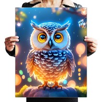 FASEN 액자 캔버스형 보석십자수 DIY 키트 40 x 50 cm, ZSH178.부엉이01
