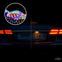 milovhi 밝기조절 12v 24v 차량용 방수 LED바 미등 브레이크 LED 줄조명, 12v 150cm, 흰띠 핑크, 1개