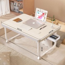 사이드 베드테이블 노트북 거실협탁 미니 보조 높이조절 소파 다용도 접이식 간이 탁자 스탠딩, 프리미엄형 우드톤