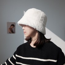 페이크 밍크 버킷햇 겨울 벙거지