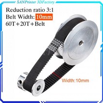 타이밍 벨트 풀리 타임 GT2 타이밍 벨트 풀리 60 개 톱니 20 개 5mm/8mm 감소 3:1/1:3 벨트 폭 6mm 10mm 3D, 20T6.35 - 60T5_폭 1040mm-10mm