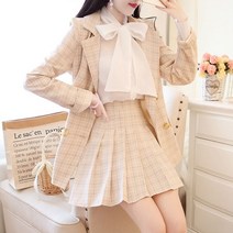 트위드 손담비 MUMUZI 2020 Autumn Tweed 2 Piece Set Women Slim Plaid Short Set Fashion Trim Jacket Coat |