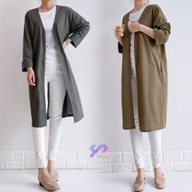 와이제이 간절기 롱자켓 가디건 린넨 오버핏 가디건 YJK043