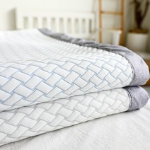 쿠에뜨 냉감패드 여름 슈퍼싱글 퀸 고무밴드 퍼즐 냉감 3중직 여름침대패드, 그레이