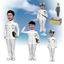 해군정복 캐릭터타입 풀 패키지 구성 아바타피규어 군인피규어 전역패 감사패 기념패 정년 퇴직기념 승진 전출기념 근속기념, AP-739, 금판명판, 전투기