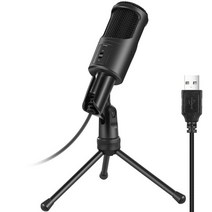 스탠딩 마이크 화상 회의 방송 마이크 3.5mm usb 콘덴서 마이크 pc 컴퓨터 노트북 노래 게임 스트리밍 녹음 스튜디오 youtube 비디오 microfon, 블랙