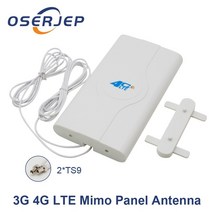 700-2600mhz 3g 4g Lte 외부 부스터 패널 안테나 4G LTE mimo 2x2 CRC9/TS9/SMA 커넥터 2M 라우터 wifi 모, 02 TWO TS-9 MIMO