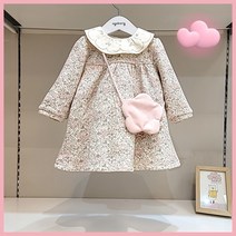 [아가방} 논현점*22신상/ 사랑스런 느낌에 플라워 패턴/깜찍 가방세트/포근하고 부드러운 기모원단/아가방 원피스