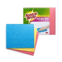 3M 행주 천연 펄프 행주 L200 1팩 10개입, 생활 용품 블루