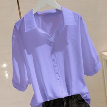 배색 롤업 린넨 셔츠 슬림 크롭 여자 박시핏 셔츠 블라우스 스퀘어넥 포켓
