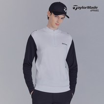 [테일러메이드] 남성 소재 믹스 반집업 니트 TMSHK3123-100