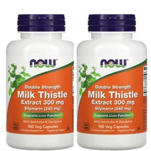 NOW 나우 밀크씨슬 300 mg 100베지캡슐 2통 실리마린 밀크시슬 민들레뿌리, 1개, 기본